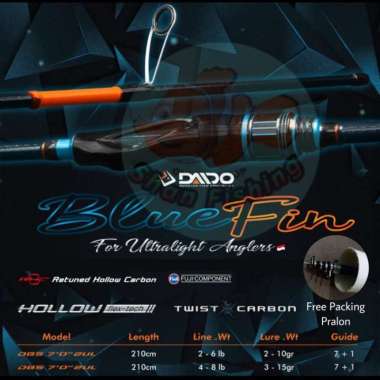 Joran Ultra Light Daido Blue Fin SP 702 UL - Ujung Part, 2-6lb 2-6lb Blue 702