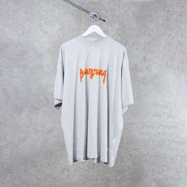Kaos BALENCIAGA BOXING LOGO RED GREY Tshirt 100% ORIGINAL 02
