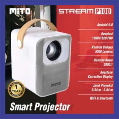 MITO Smart Projector Stream P100 Android 9.0 Wifi Bluetooth Proyektor