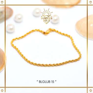 GELANG EMAS KOREA WANITA EMAS ASLI MODEL TAMBANG KADAR 8K (375) BERAT 0.5 GRAM KODE BLGLUB 15 SUNNIE