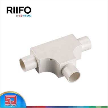 RIIFO Tee With Cover 20mm 5/8 inch Sambungan T shock pipa kabel listrik Conduit upvc by Rifeng