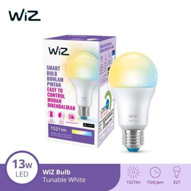 WiZ Lampu Smart LED 13W WiFi Smart Bulb TW Putih - Lampu Tidur