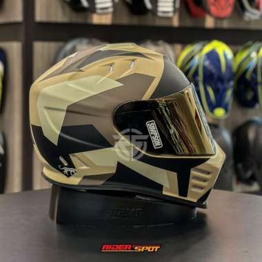 Helm Motor SIMPSON VENOM Panzer Tan / Brown Helmet Original USA