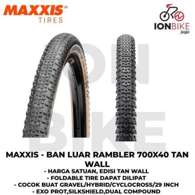 Ban Luar Maxxis Rambler 700 x 40 C Skin Wall Sepeda Gravel Hybrid 29