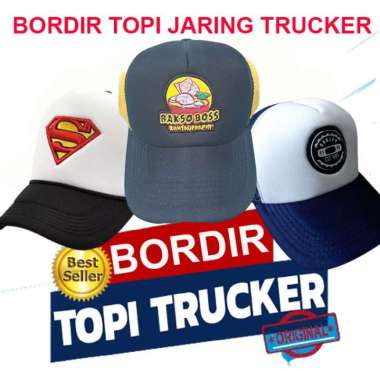 Topi Trucker Jaring Hat BORDiR Patch Event Gathering PT Perusahaan Vendor NAMA TULISAN GAMBAR LOGO S