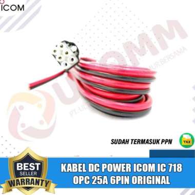 ICOM Kabel Power Icom 718 6pin OPC 25A Kabel Dc Power Icom IC 718 Ic718 Kabel OPC 25 A Original