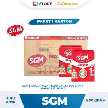 SGM EKSPLOR 1+ / 3+RASA MADU VANILA KEMASAN 900GR PAKET 1 KARTON SGM 1+ VNLA 1 KARTON