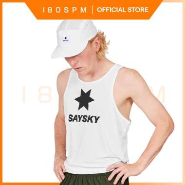 SAYSKY - Men's Logo Flow Singlet, White | Singlet Lari Pria S