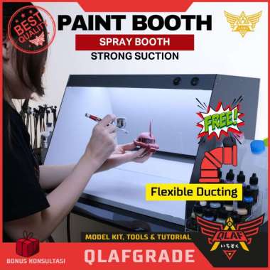 SPRAY PAINT Booth with LED Best Airbrush PT-5535 daya hisap rata penyedot bau cat paint exhaust koko