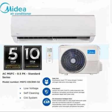 AC MIDEA STANDART MSFC-05CRN1-32 1/2 PK DAYA 350 FREON R32 GARANSI MSFC 05CRN1+ PASANG