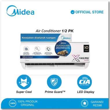 AC MIDEA STANDART MSFC-05CRN1-32 1/2 PK DAYA 350 FREON R32 GARANSI MSFC 05CRN1