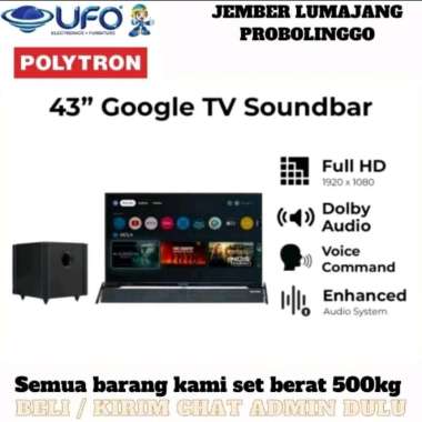 POLYTRON 43BG9058 LED TV GOOGLE TV SOUND BAR 43 INCH murah