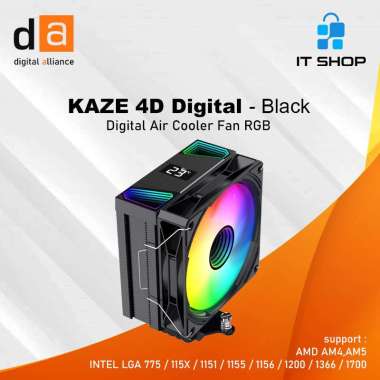 Digital Alliance KAZE 4D DIGITAL RGB Air Cooler CPU Fan - Black