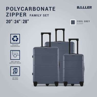 Baller Koper Polycarbonate Zipper Family Set - Glossy - Cool Gray Koper