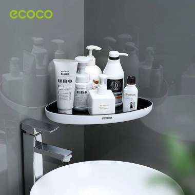 ECOCO Corner Shelf - Rak Siku Tembok Tempat Sabun Shampo Kamar Mandi Toilet Skincare Dapur Multifung