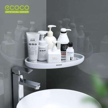 ECOCO Corner Shelf - Rak Siku Tembok Tempat Sabun Shampo Kamar Mandi Toilet Skincare Dapur Multifung
