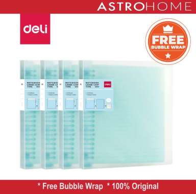 Deli QHA560 Buku Catatan Tulis Sekolah Kertas Binder File Loose Leaf Cover Semi Transparan Kertas Be