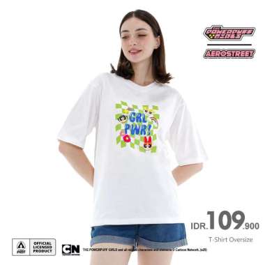 Aerostreet T Shirt Oversize The Powerpuff Girls White Kaos FBDAA M