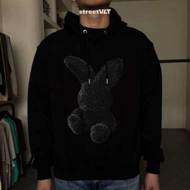 ADLV Fuzzy Rabbit Hoodie Acme De La Vie Black 1