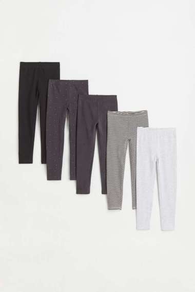 H&M Kids Malaga Leggings 5Pack Black Pakaian Anak (0750528044) 92