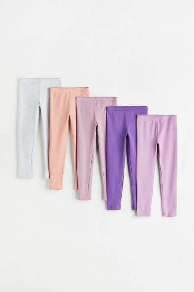H&M Kids Malaga Leggings 5Pack Purple Pakaian Anak (0750528046) 116