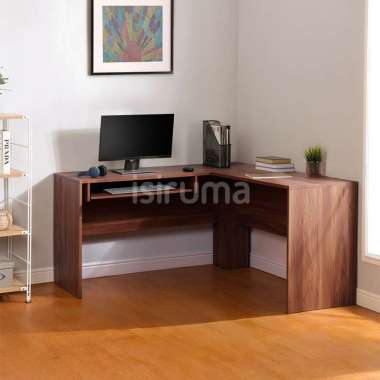 Meja Kerja Kantor Minimalis / Meja Belajar BORNEO L DESK - ISIRUMA