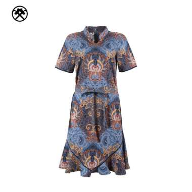 Keris Gallery Batik Dress Lengan Pendek Keris Widoro Kandang 074SDPFSE4KG S Hitam