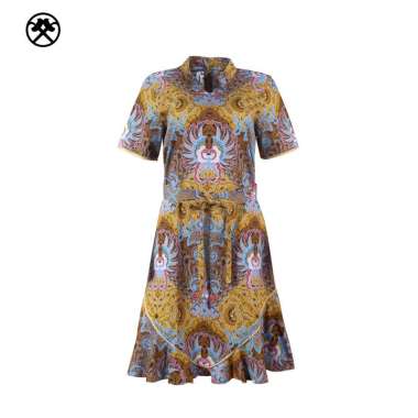 Keris Gallery Batik Dress Lengan Pendek Keris Widoro Kandang 074SDPFSE4KG S Coklat