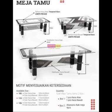 Meja Tamu Kaca tempered glass besar, Coffee Table Import, meja kaca, meja lesehan, meja teras, meja 