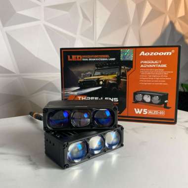 Lampu Tembak Aozoom Mini LED Dual Beam Projector Blue Lens