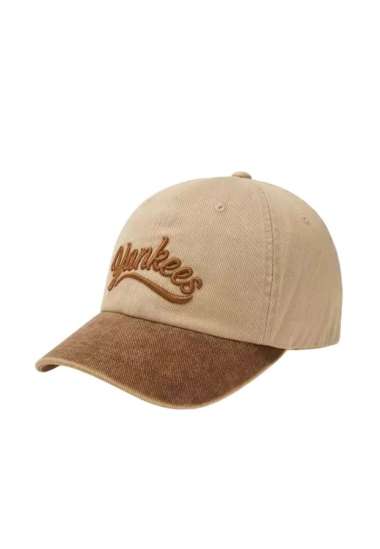 Varsity Vintage Cursive Color Block Unstructured Ball Cap - NY Sand