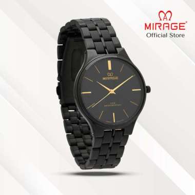 Mirage Jam Tangan Pria Analog 18602 M Full Black Original Stainless Plat Hitam