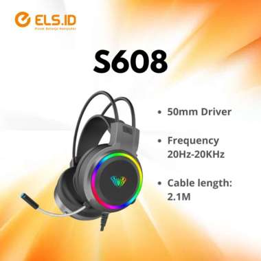Aula S608 RGB Wired Gaming Headset with Adjustable Mic