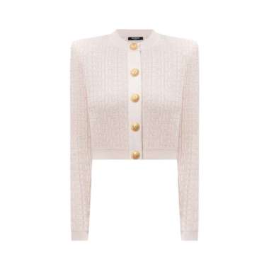 [12.12 Dealcember] Balmain PB Labyrinth Knit Cardigan Nude 38 Nude