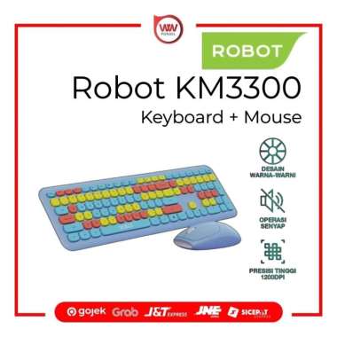 Robot KM3300 Keyboard + Mouse Wireless Sky Blue