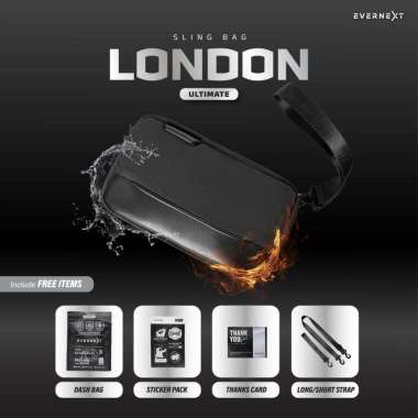 Evernext - Clutch Bag Pria Waterproof Tas Selempang Pria Anti Bara Sling Bag London Multifungsi 3IN1