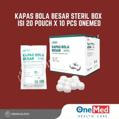 Kapas Bola Besar Steril Box Isi 20 Pouch x 10 Pcs OneMed