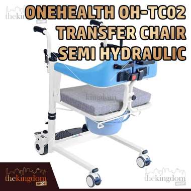 Onehealth OH-TC02 Transfer Chair Semi Hydraulic Lift Wheelchair Wheel Kursi Roda Transfer Semi-Hidro