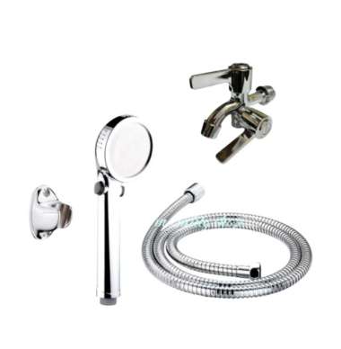 paket kran cabang 3/4 chrome plus hand shower mandi B10 HS 123+K.C 3/4