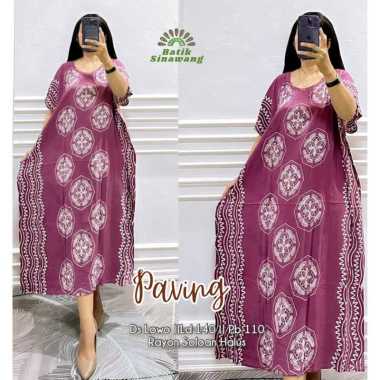 Daster Batik Kelelawar Jumbo PAVING WARNA Bahan Rayon Super Paving-UNGU
