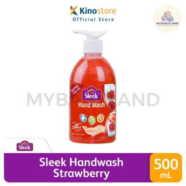 Sleek Hand Wash Antibacterial | Sabun Cuci Tangan Varian Buah | Pouch | Botol Sleek HW Strawberry Bo