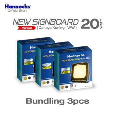 Hannochs Lampu Sorot LED New Signboard HFV 20 watt Cahaya Kuning isi 3pcs (Model Vertical)