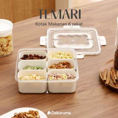 Dekoruma TEMARI Kotak Makanan Aesthetic 6 Sekat / Tempat Makan - Putih