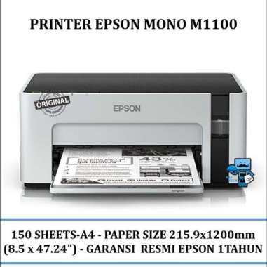 Printer Epson M1100 Epson M-1100 M 1100 Pigment Monochrome Inkjet - Garansi