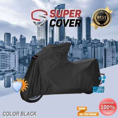 Cover motor FINO Sarung motor Fino SuperCover premium anti air - HItam Abu, SuperCover M Hitam