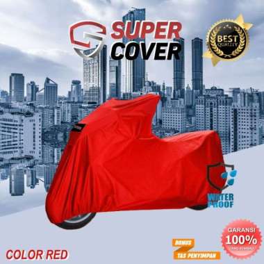 Cover motor FINO Sarung motor Fino SuperCover premium anti air - HItam Abu, SuperCover M Merah