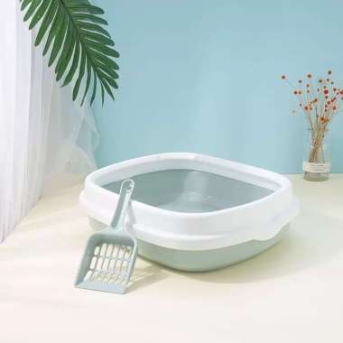 Pawsitive Vibes Large Litter Box Kucing Bulat - Bak Pasir Kucing Tempat Toilet Kucing - Kucing Free