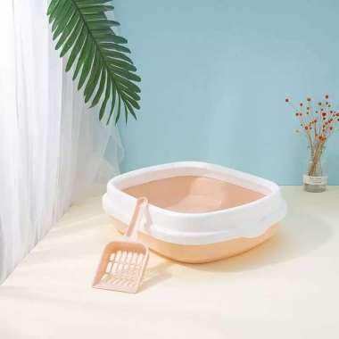 Pawsitive Vibes Large Litter Box Kucing Bulat - Bak Pasir Kucing Tempat Toilet Kucing - Kucing Free