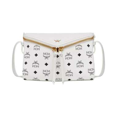 [12.12 Dealcember] MCM Small Diamant 3D Shoulder Bag Visetos Mix Leather White White