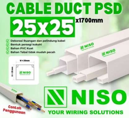KABEL DUCT 25X25 PSD PUTIH @1.7M NISO